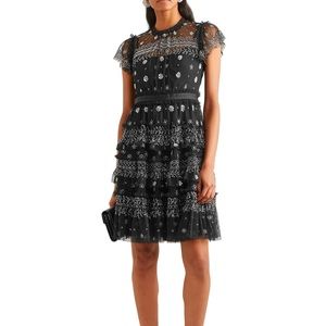 Needle & Thread Andromeda Embellished Tulle Mini Dress New With Tags UK 14/US 10
